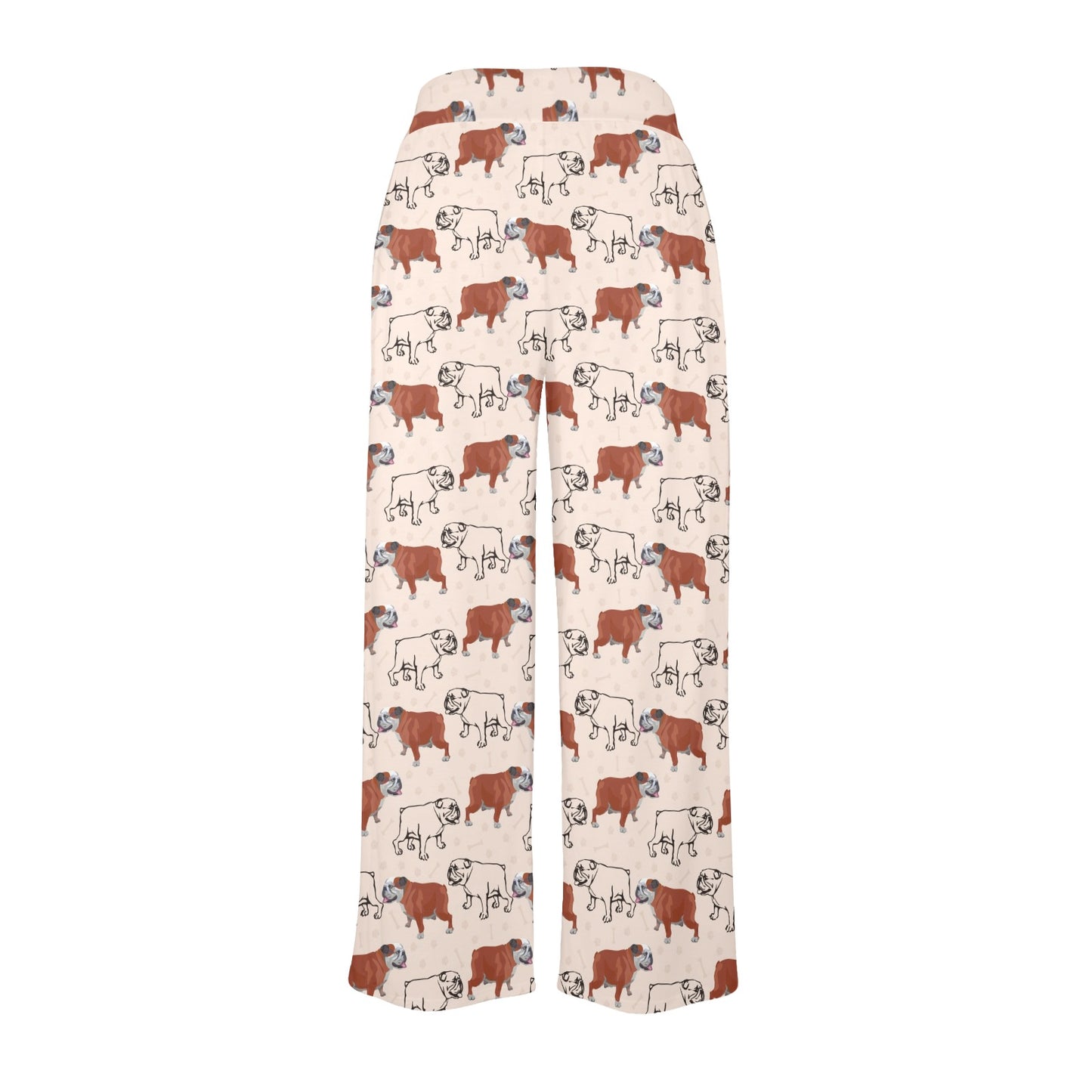 Bulldogs Pattern Print Design 04 Women's Wide Leg Lounge Pants
