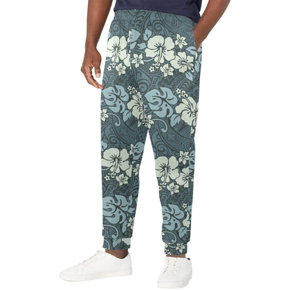 Flower Hawaiian Hibiscus Style Print Pattern Men's Casual Track Pants