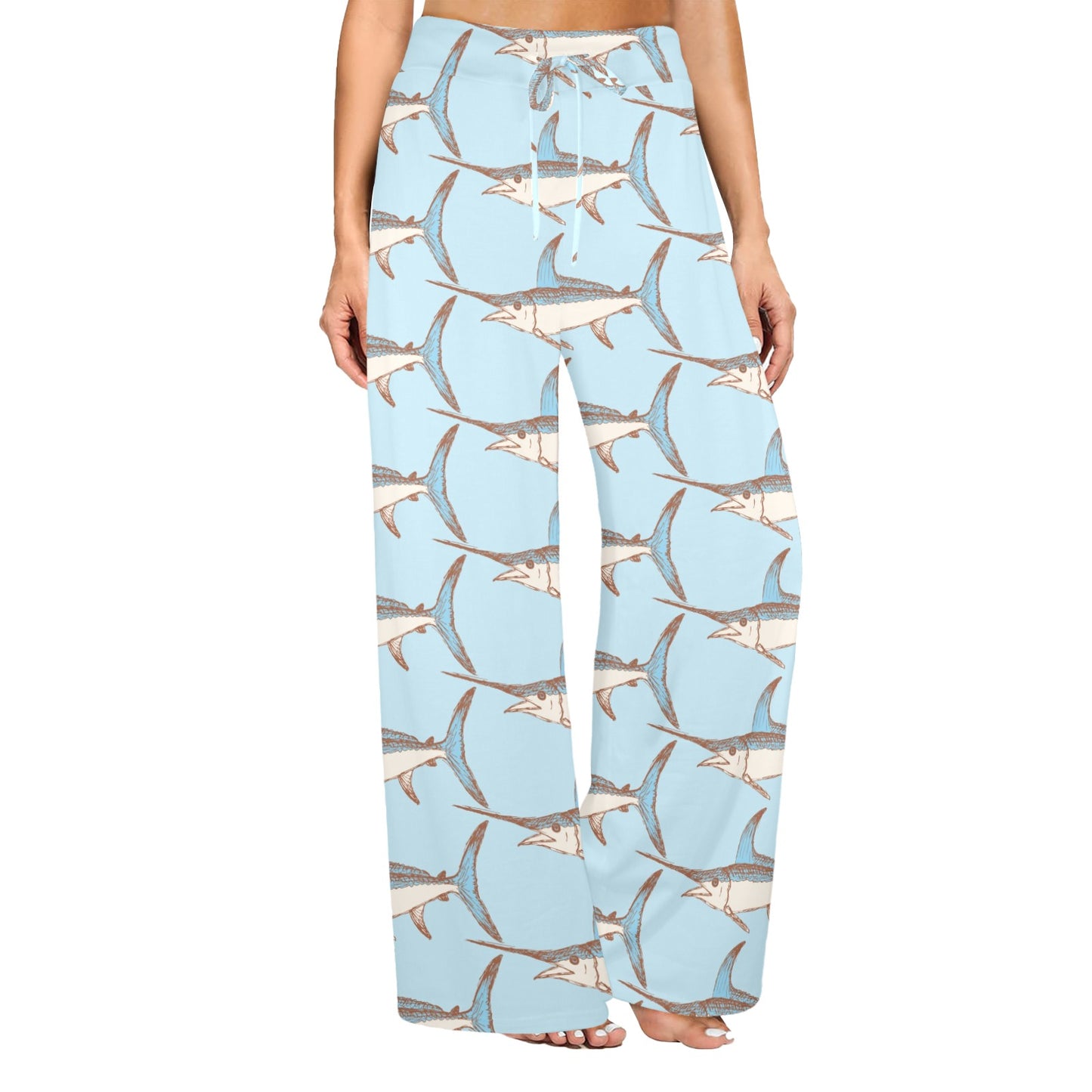 Swordfish Pattern Print Design 01 Women's Wide Leg Lounge Pants