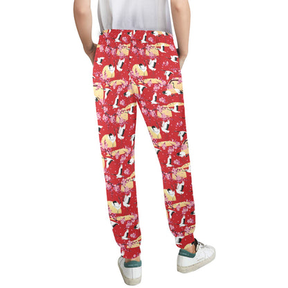 Crane Pattern Print Design 04 Women's Casual Track Pants
