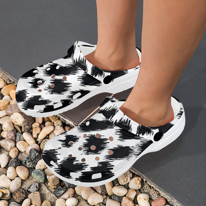 Cheetah Black Print Pattern Unisex Clogs Shoes