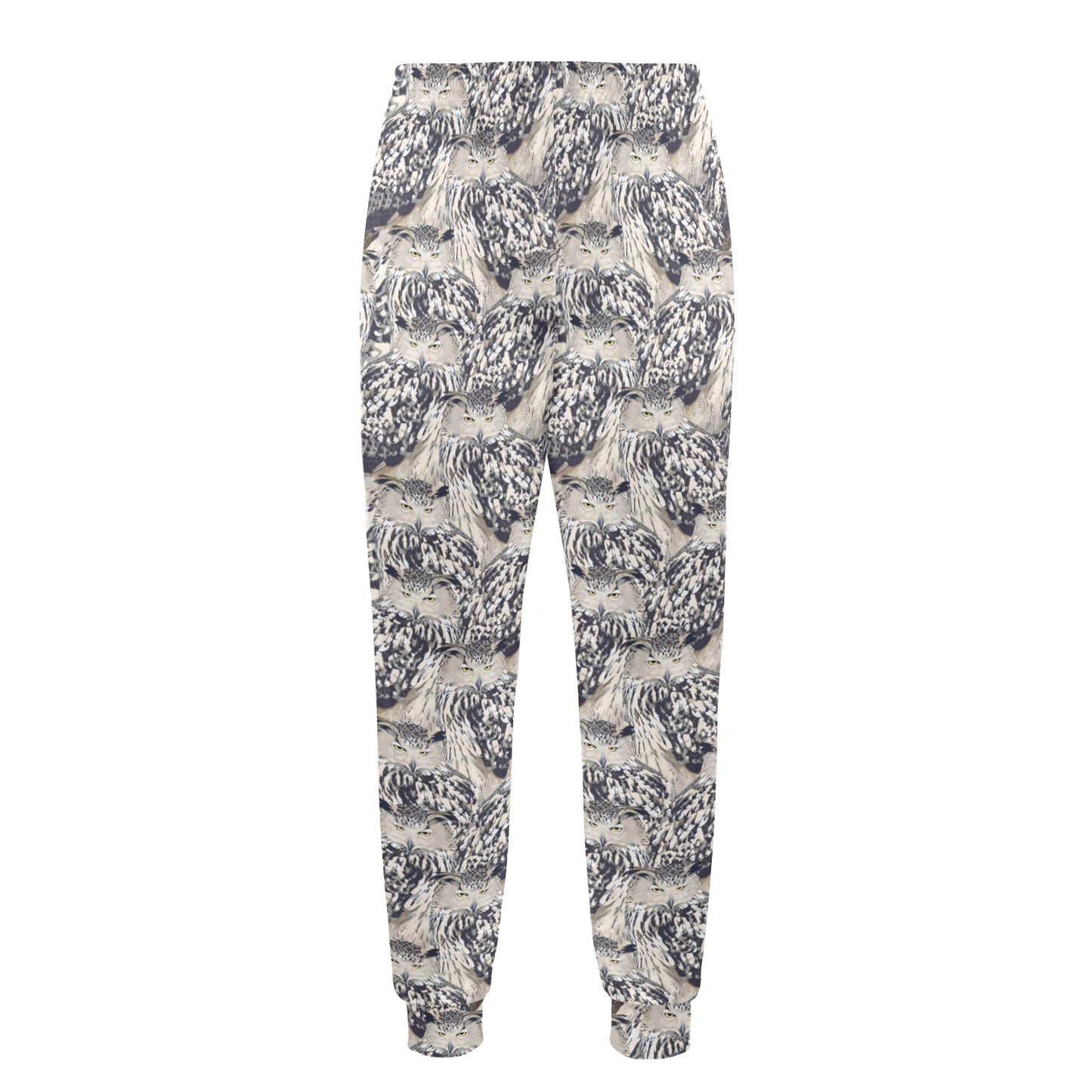 Owl Realistic Themed Design Print Men's Casual Track Pants