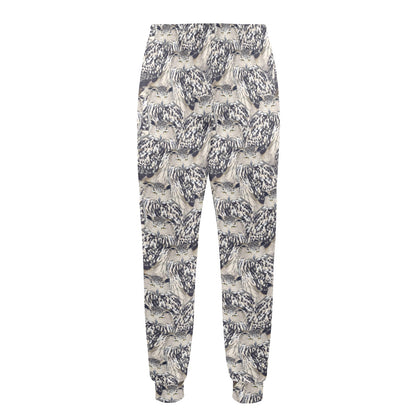 Owl Realistic Themed Design Print Men's Casual Track Pants