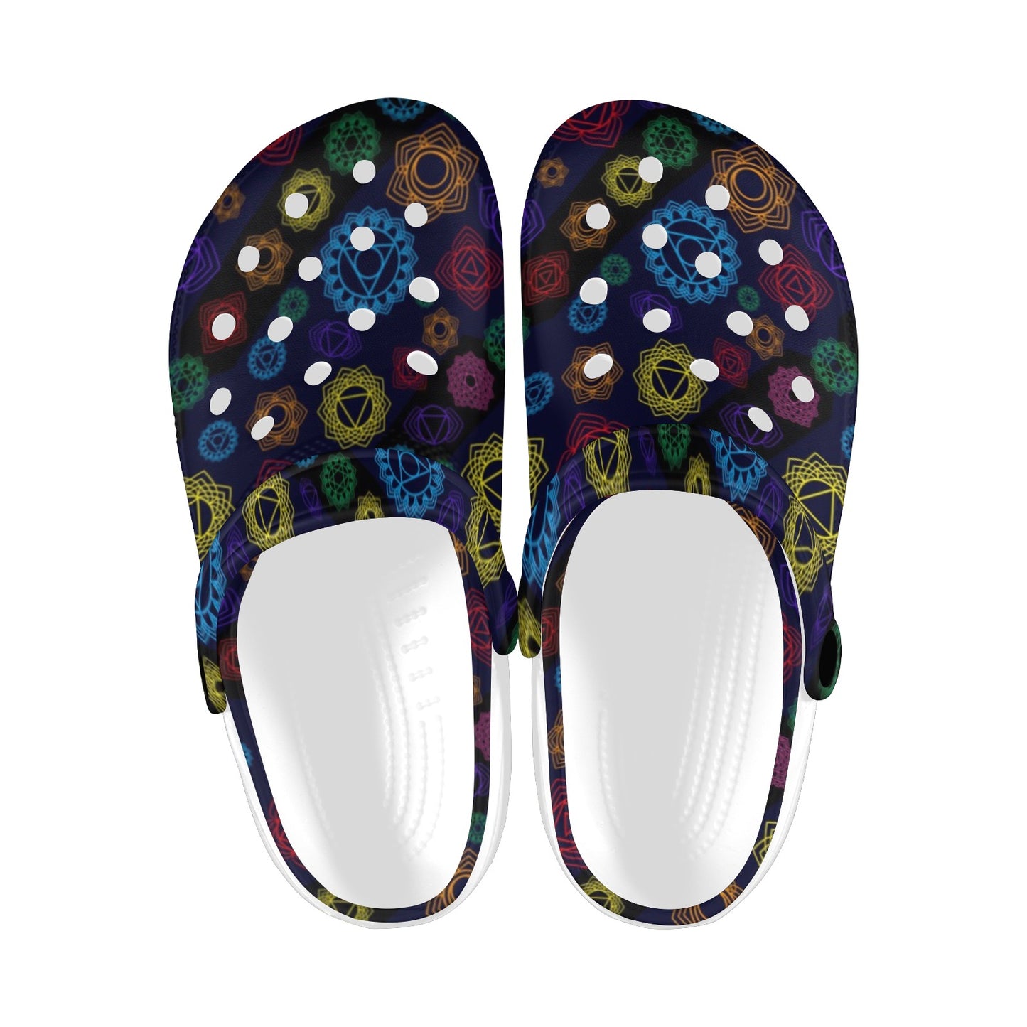 Chakra Colorful Print Pattern Unisex Clogs Shoes