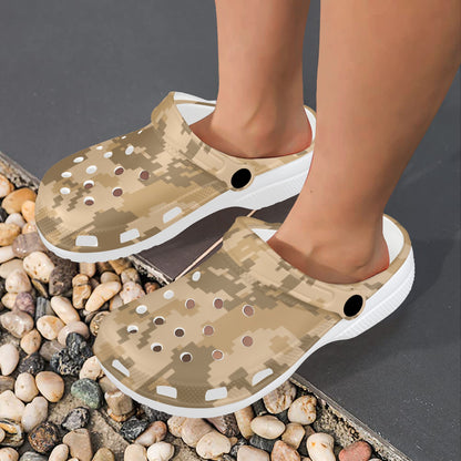 ACU Digital Desert Camouflage Unisex Clogs Shoes