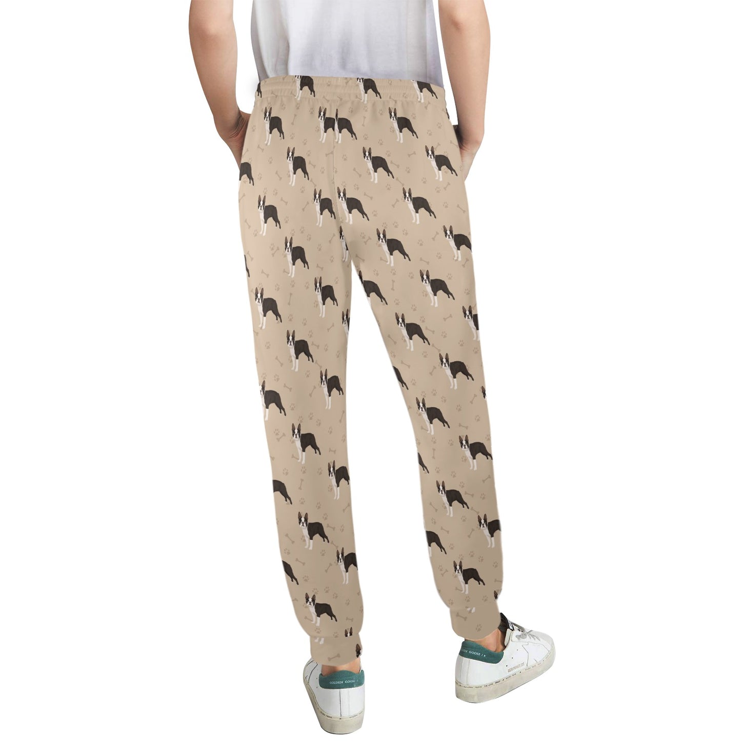 Boston Terrier Pattern Print Design 02 Women's Casual Track Pants