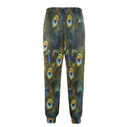 Peacock Feather Pattern Print Design A03 Men's Casual Track Pants