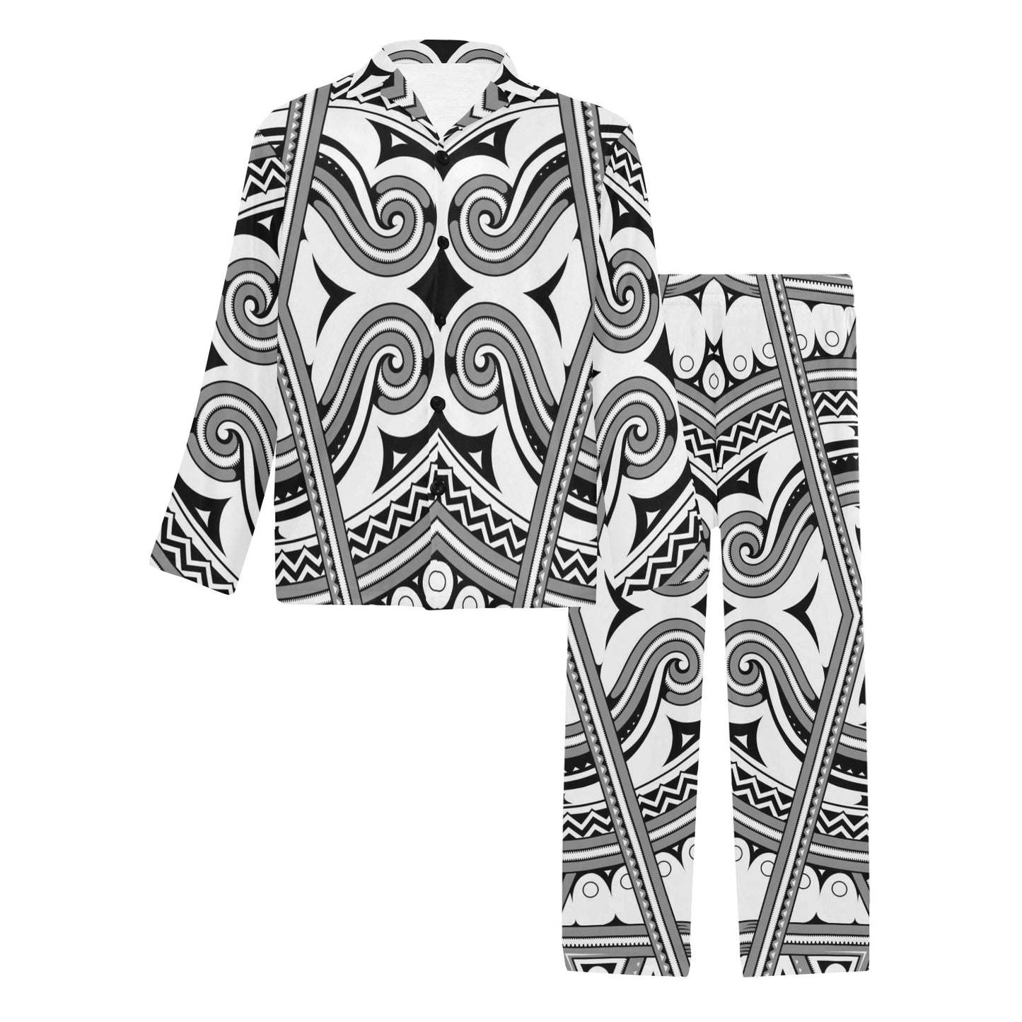 Samoan Pattern Print Design LKS302 Men's Long Pajama Set