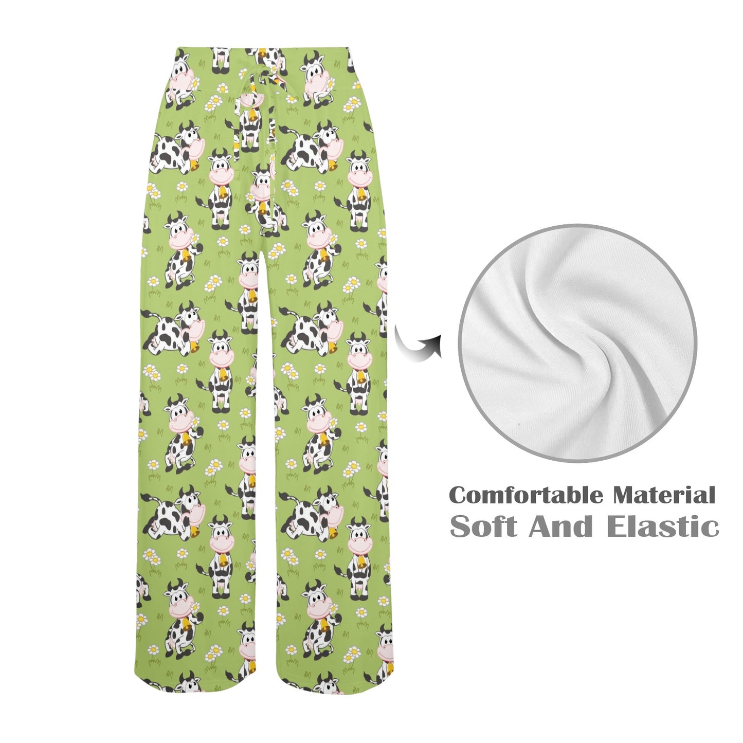 Cattle Print Design LKS401 Women's Wide Leg Lounge Pants
