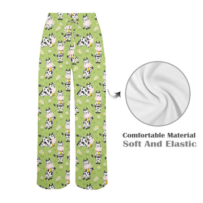 Cattle Print Design LKS401 Women's Wide Leg Lounge Pants