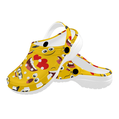 Emoji Face Print Pattern Unisex Clogs Shoes