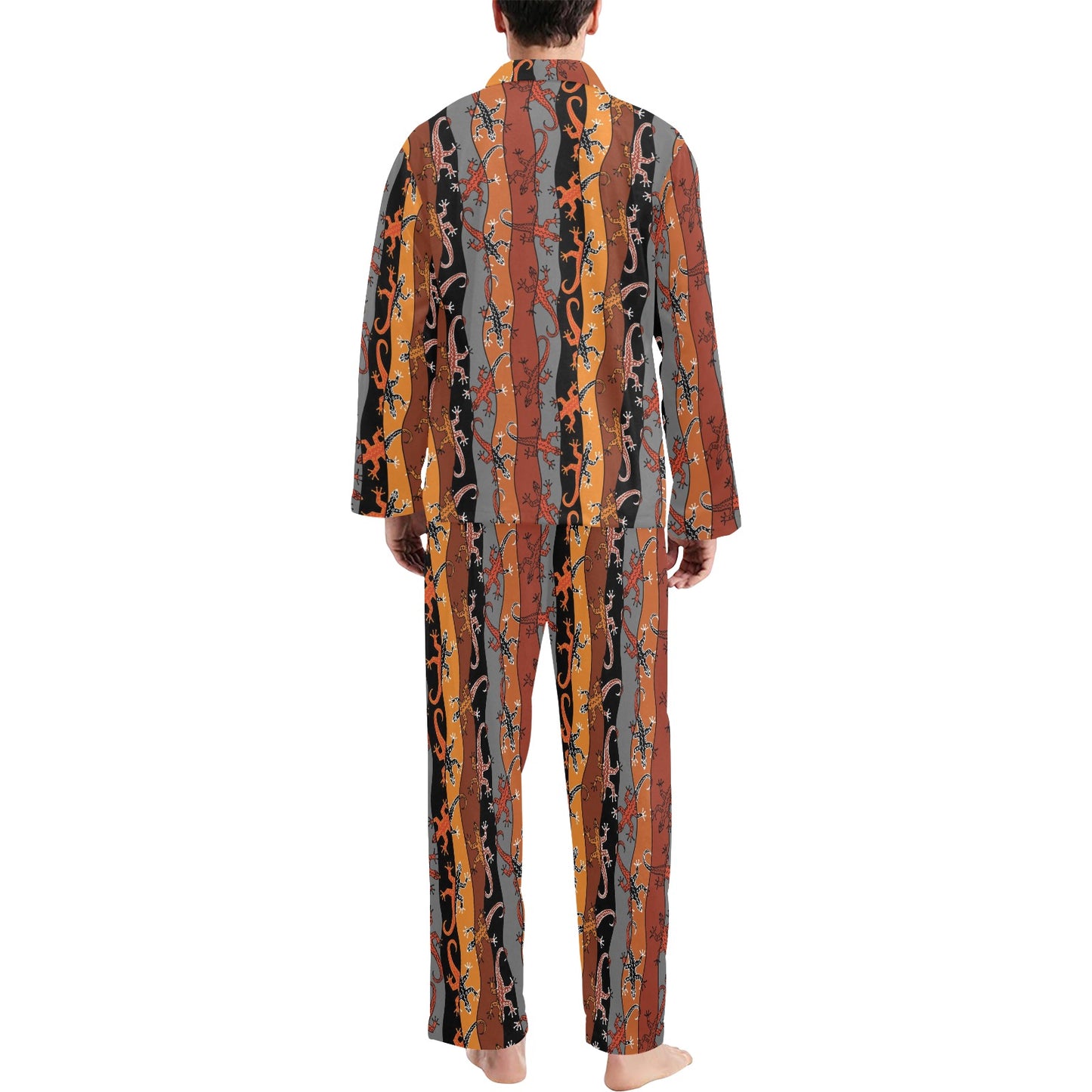 lizard Print Design LKS403 Men's Long Pajama Set