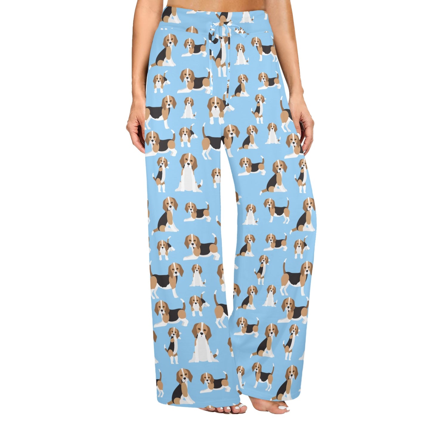 Beagle Pattern Print Design 03 Women's Wide Leg Lounge Pants