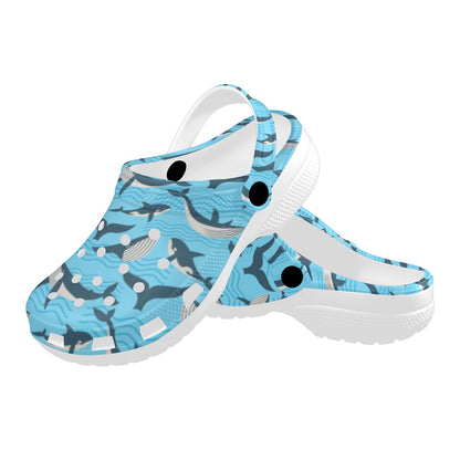 Whale Pattern Design Themed Print Unisex Clogs Shoes