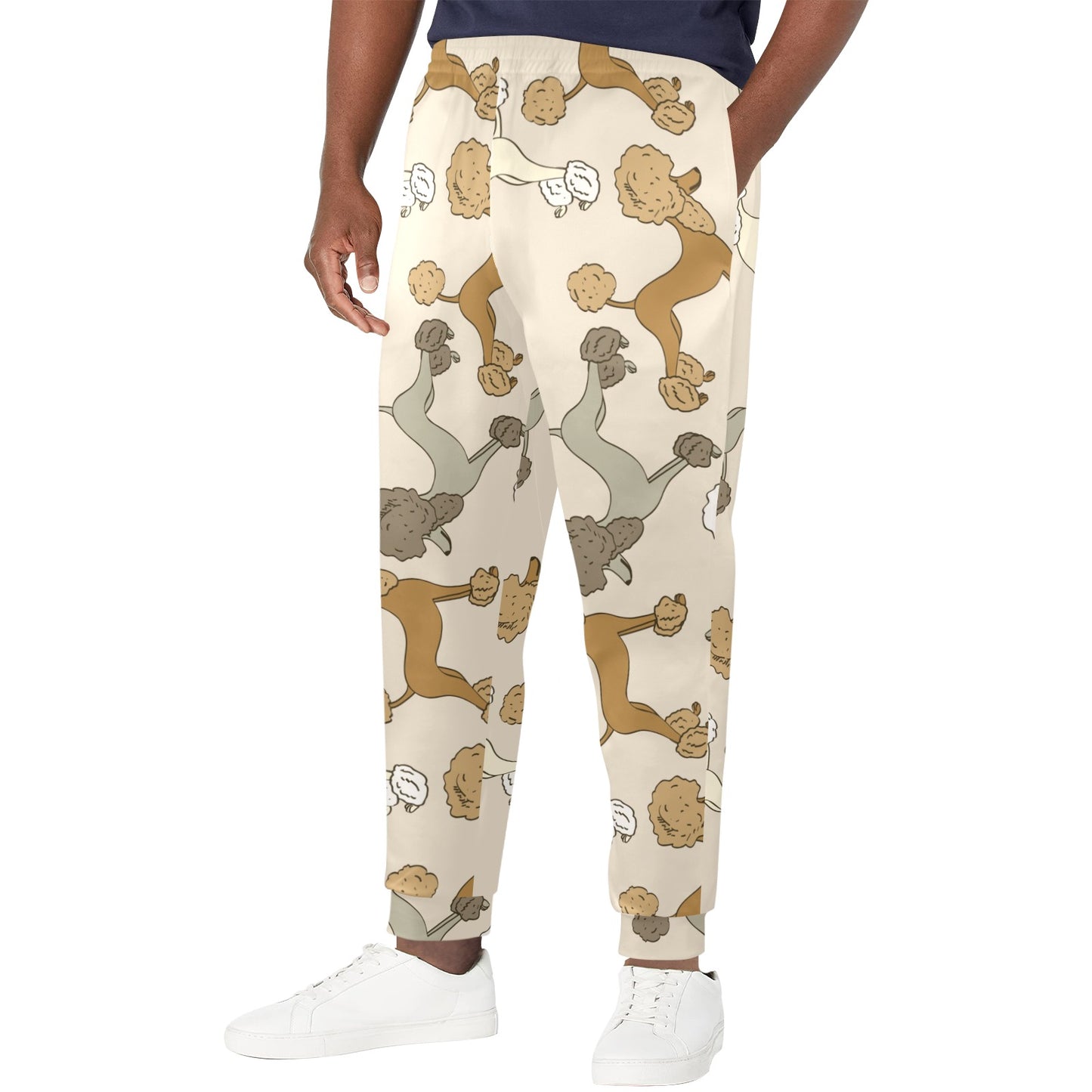 Poodle Pattern Print Design A01 Men's Casual Track Pants