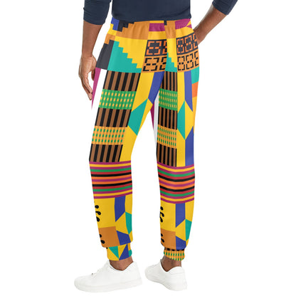 Kente Pattern Print Design 03 Men's Casual Track Pants