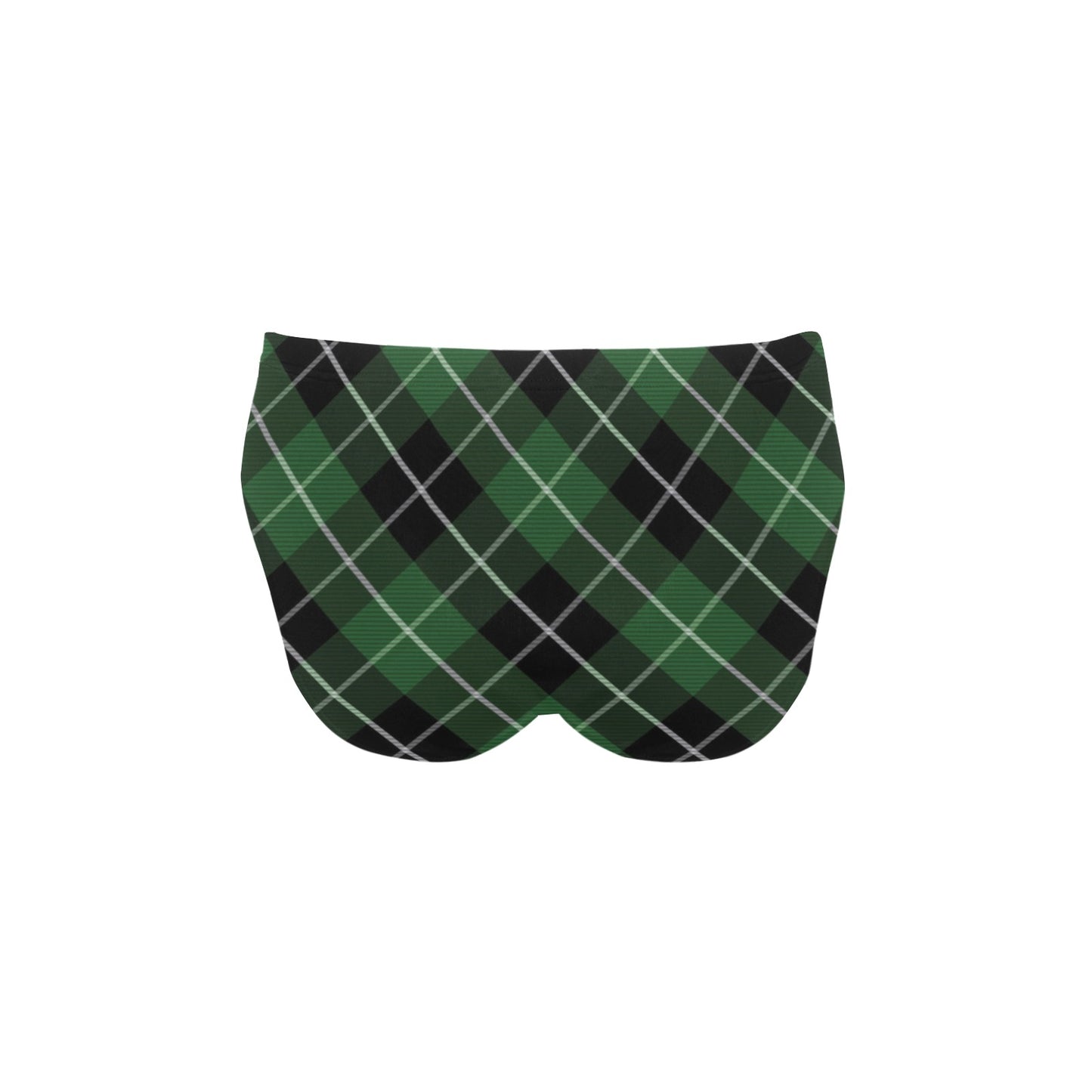 Plaid Green Pattern Print Design A05 Men's Swimming Briefs