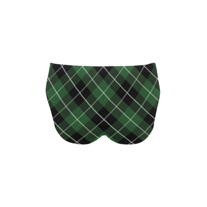 Plaid Green Pattern Print Design A05 Men's Swimming Briefs