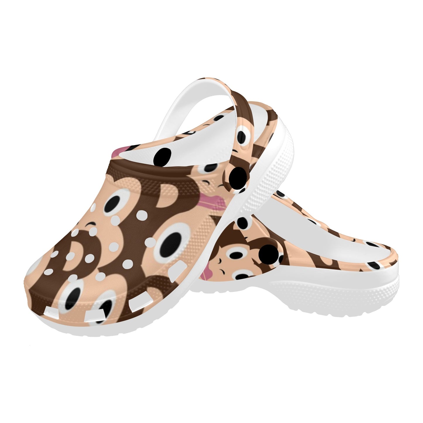 Emoji Monkey Print Pattern Unisex Clogs Shoes