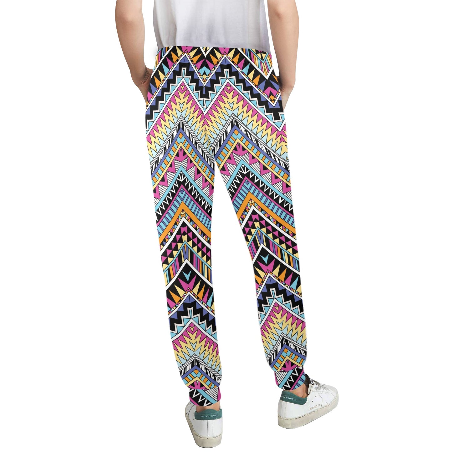 Multicolor zigzag Tribal Aztec Women's Casual Track Pants