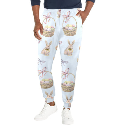 Rabbit Easter Eggs Pattern Print Design 03 Men's Casual Track Pants