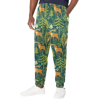 elk Design Print Pattern JJ0198 Men's Casual Track Pants