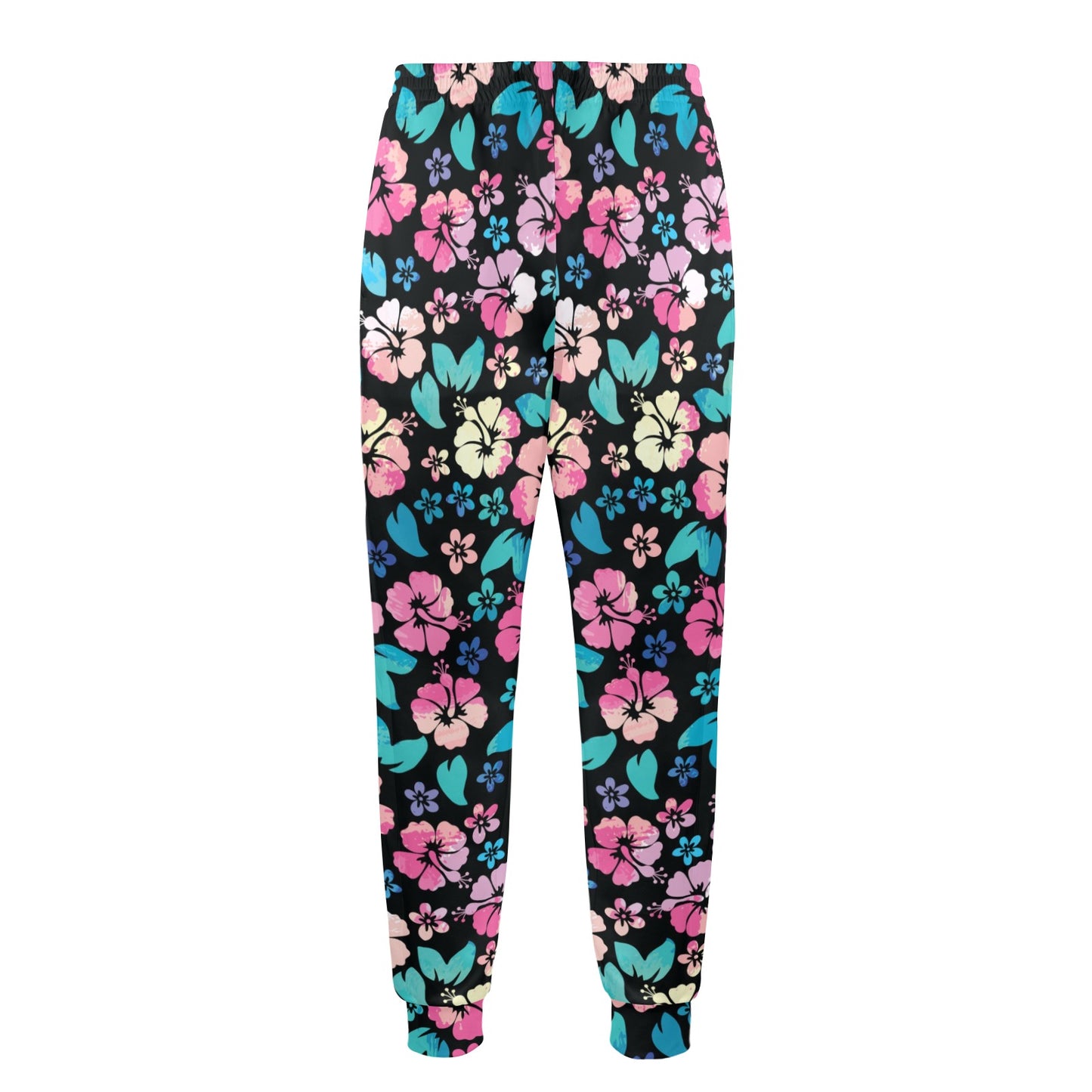 Pink Hibiscus Hawaiian Flower Men's Casual Track Pants