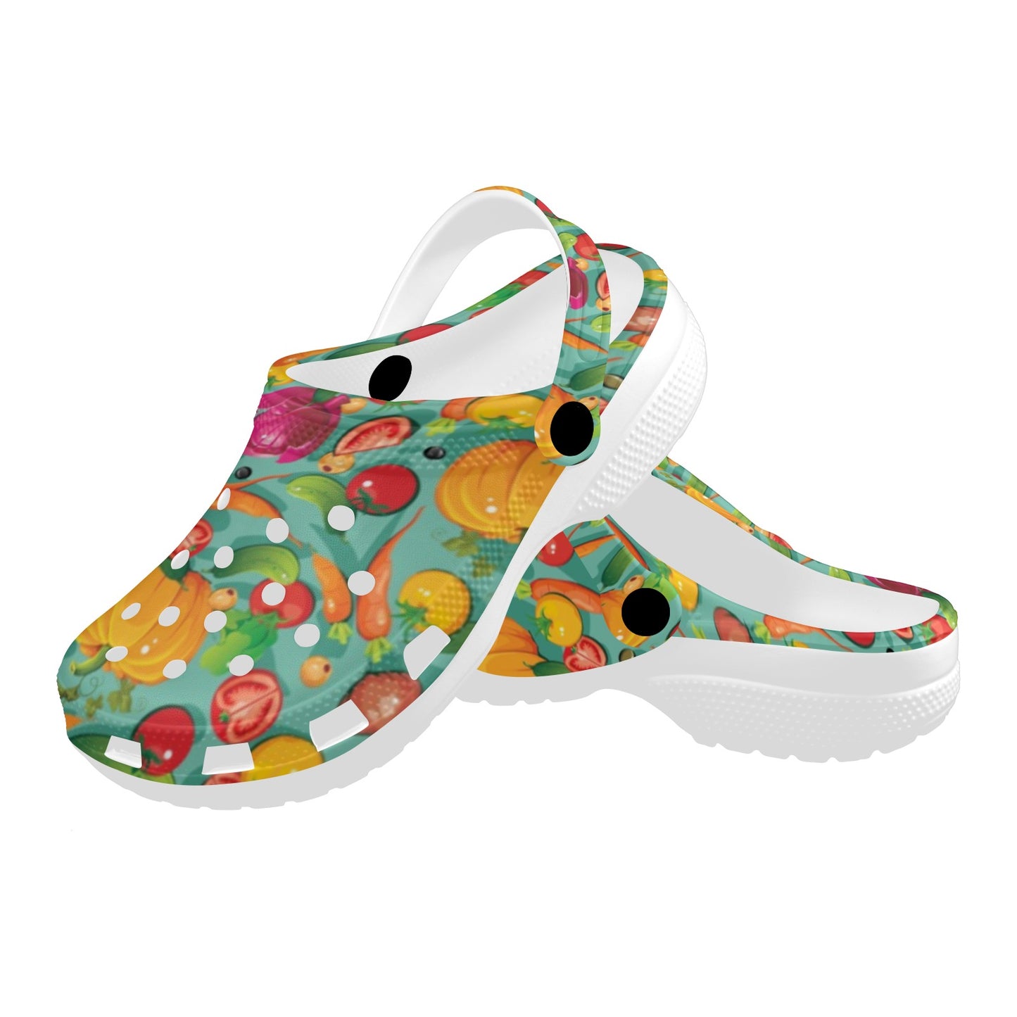 Vegan Colorful Themed Design Print Unisex Clogs Shoes