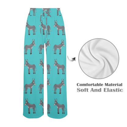 Donkey Pattern Print Design 01 Women's Wide Leg Lounge Pants
