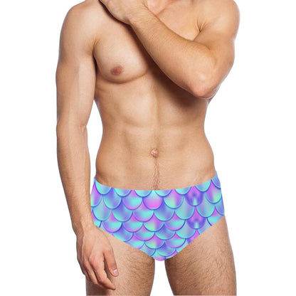 Mermaid Tail Design Print Pattern Men's Swimming Briefs