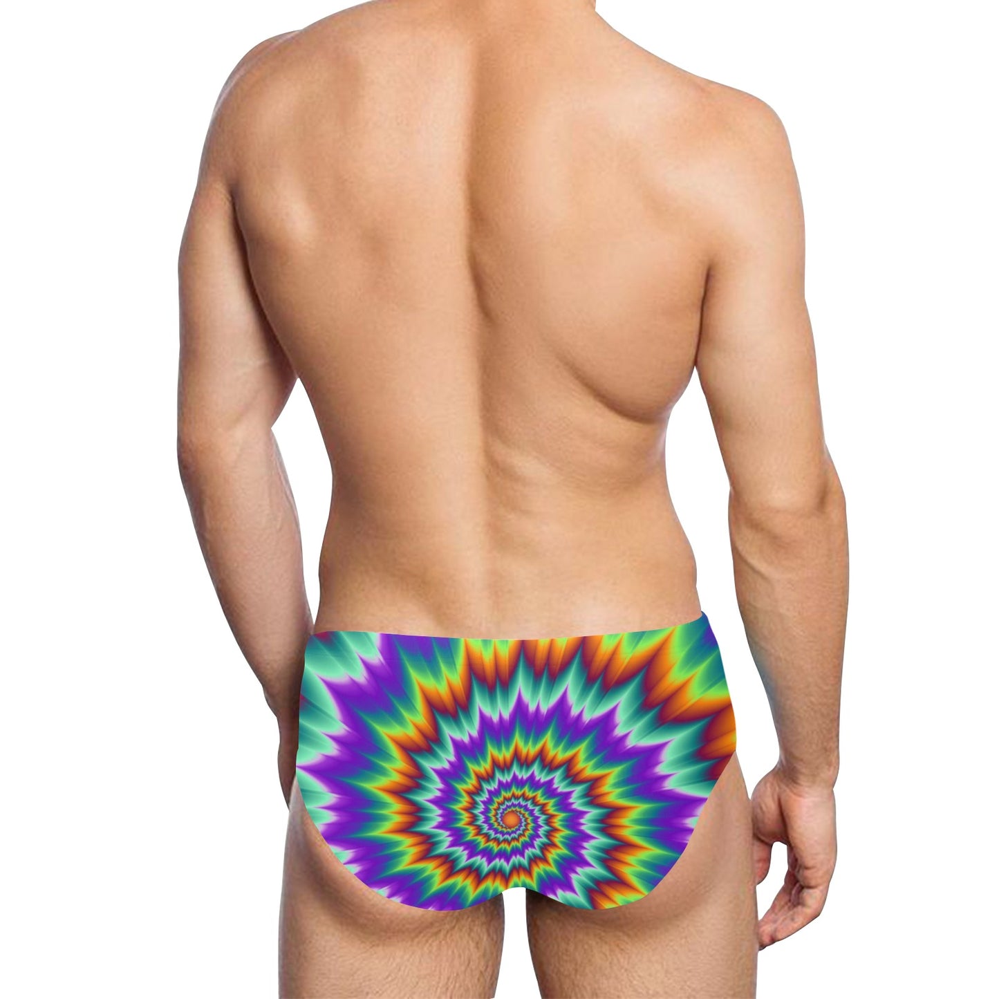 Optical illusion Pulsing fiery spirals Men's Swimming Briefs