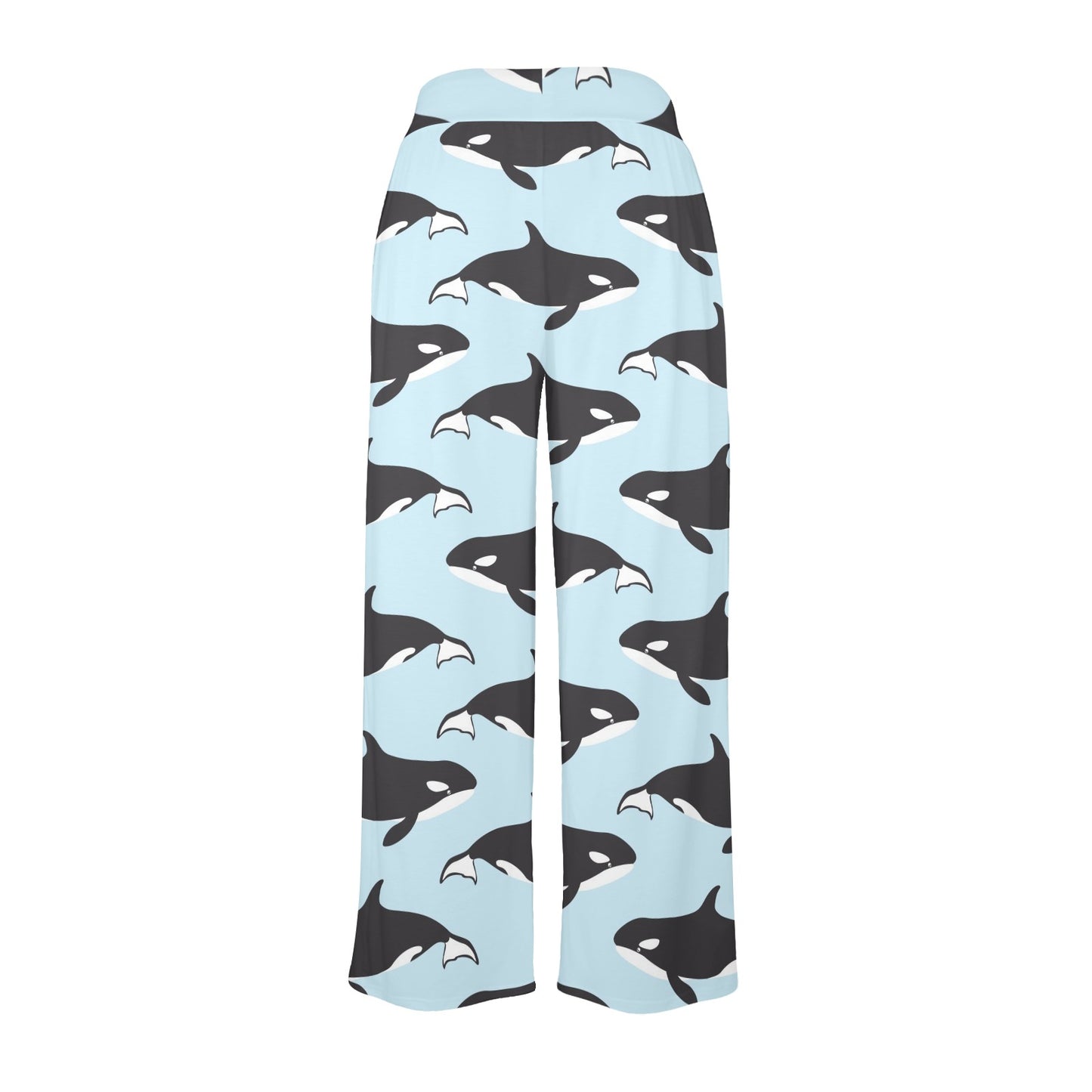 Killer Whale Pattern Print Design 01 Women's Wide Leg Lounge Pants