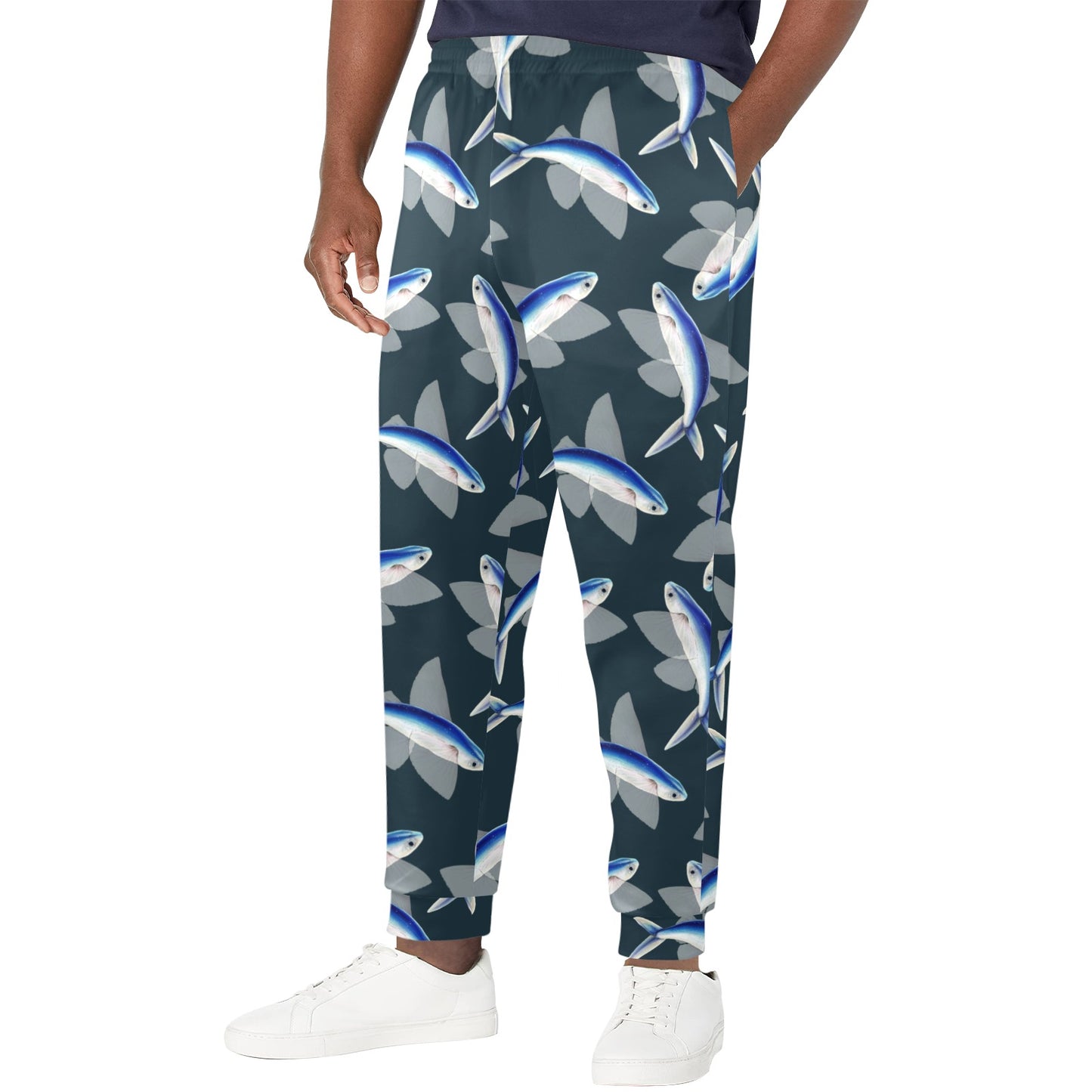 Flying Fish Pattern Print Design 04 Men's Casual Track Pants