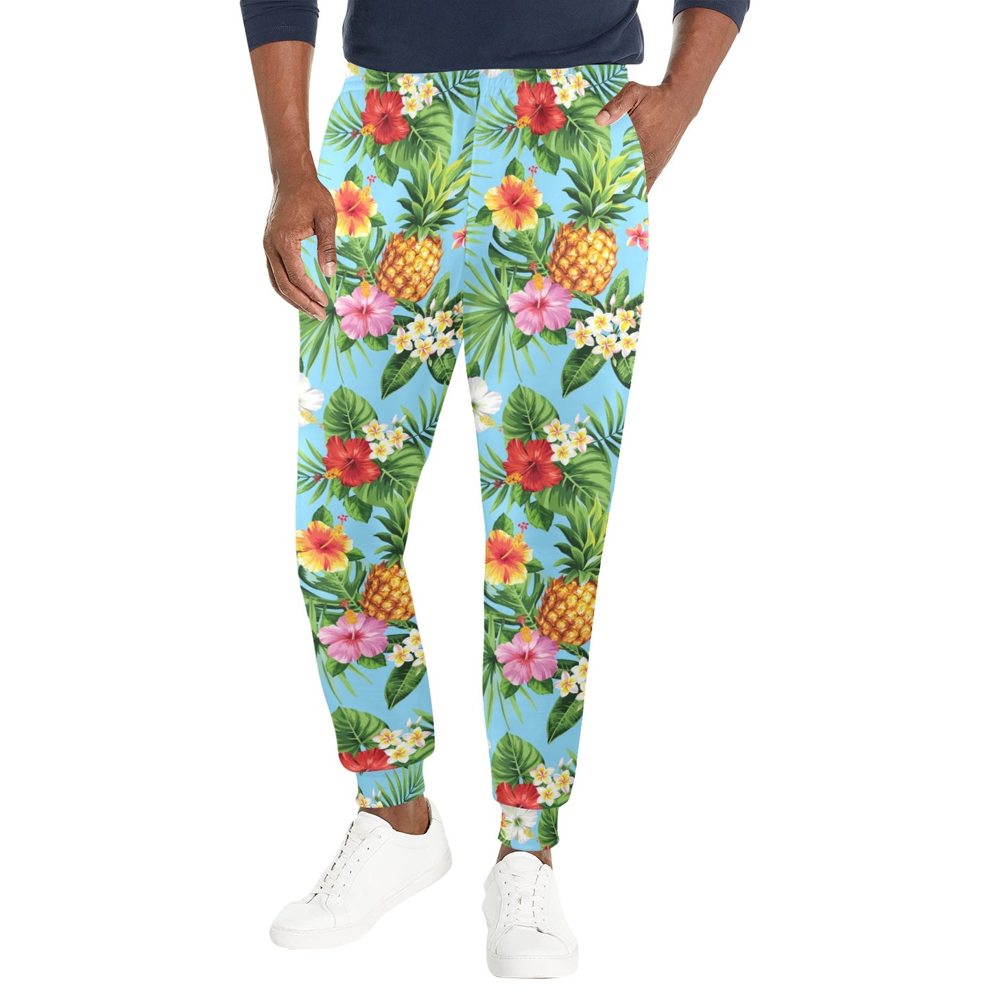 Pineapple Hawaiian flower Tropical Men's Casual Track Pants
