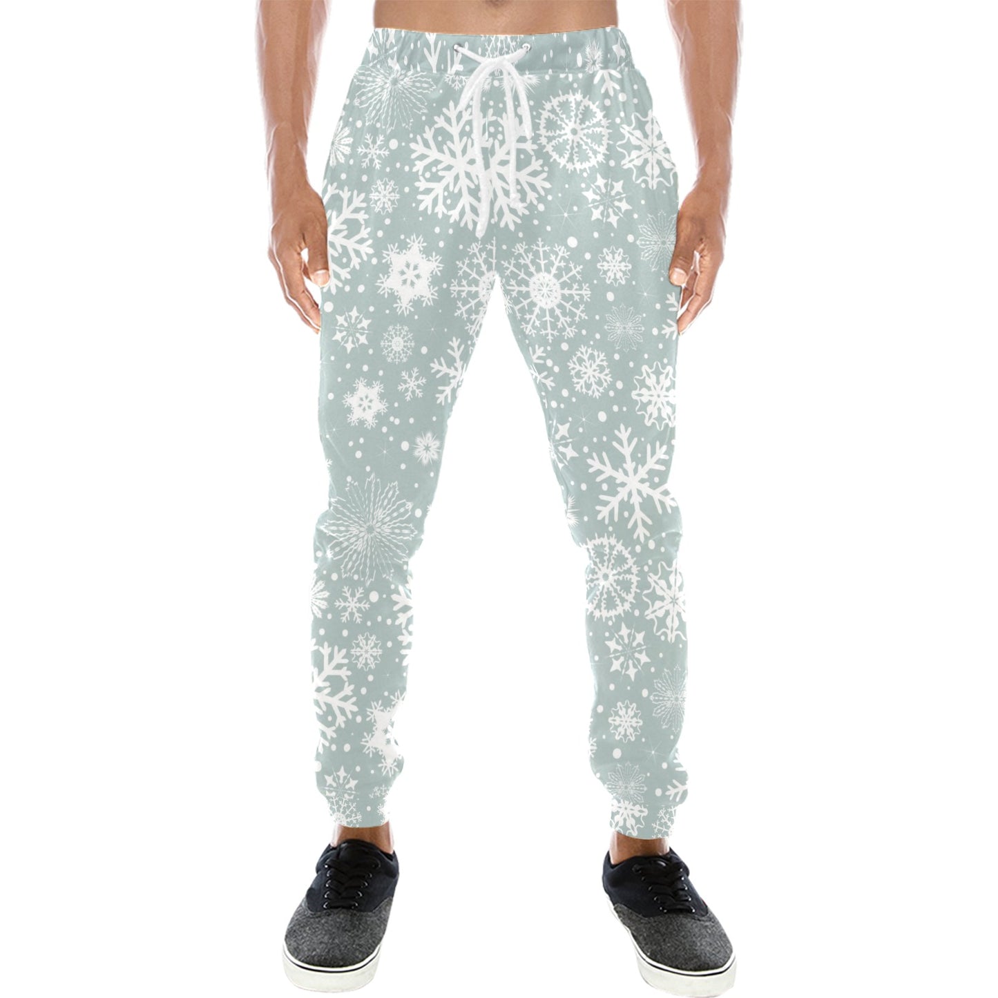 Snowflake Print Design LKS303 Men's Sweatpants