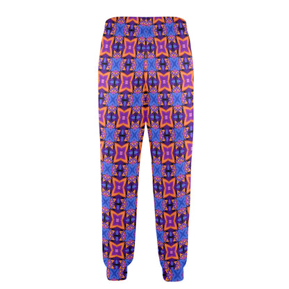 kaleidoscope Purple Orange Print Design Men's Casual Track Pants
