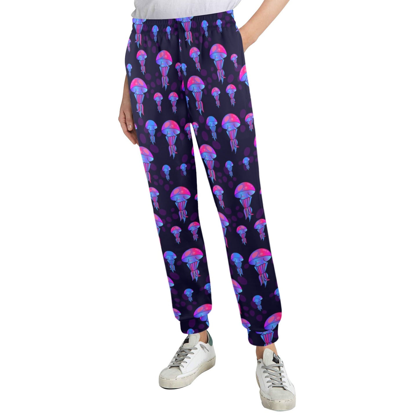 Jellyfish Neon Print Women's Casual Track Pants