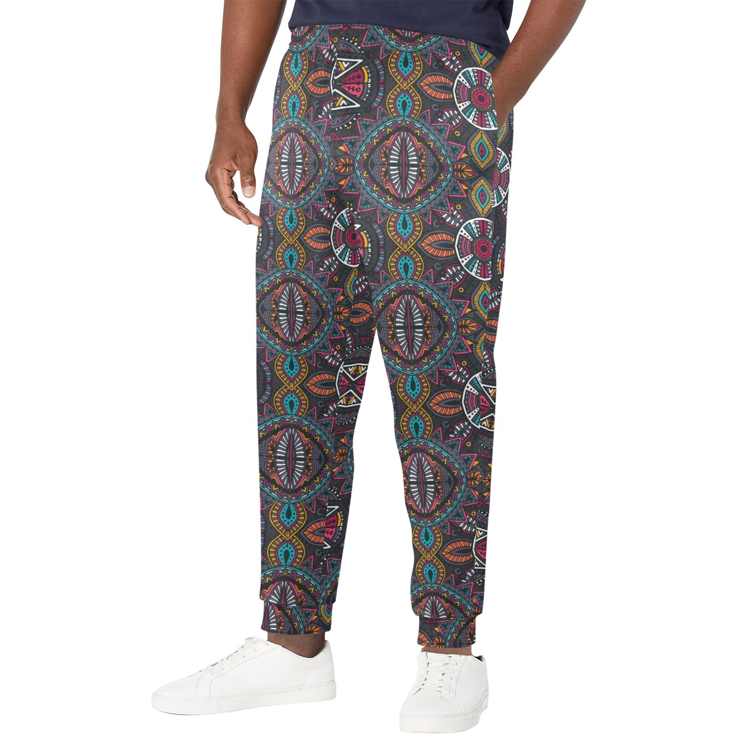 Ethnic Design Print Pattern JJ0137 Men's Casual Track Pants