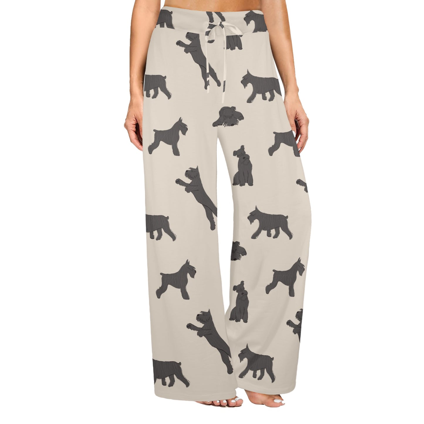 Schnauzers Pattern Print Design A06 Women's Wide Leg Lounge Pants