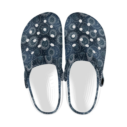 Sun Moon Tattoo Design Themed Print Unisex Clogs Shoes
