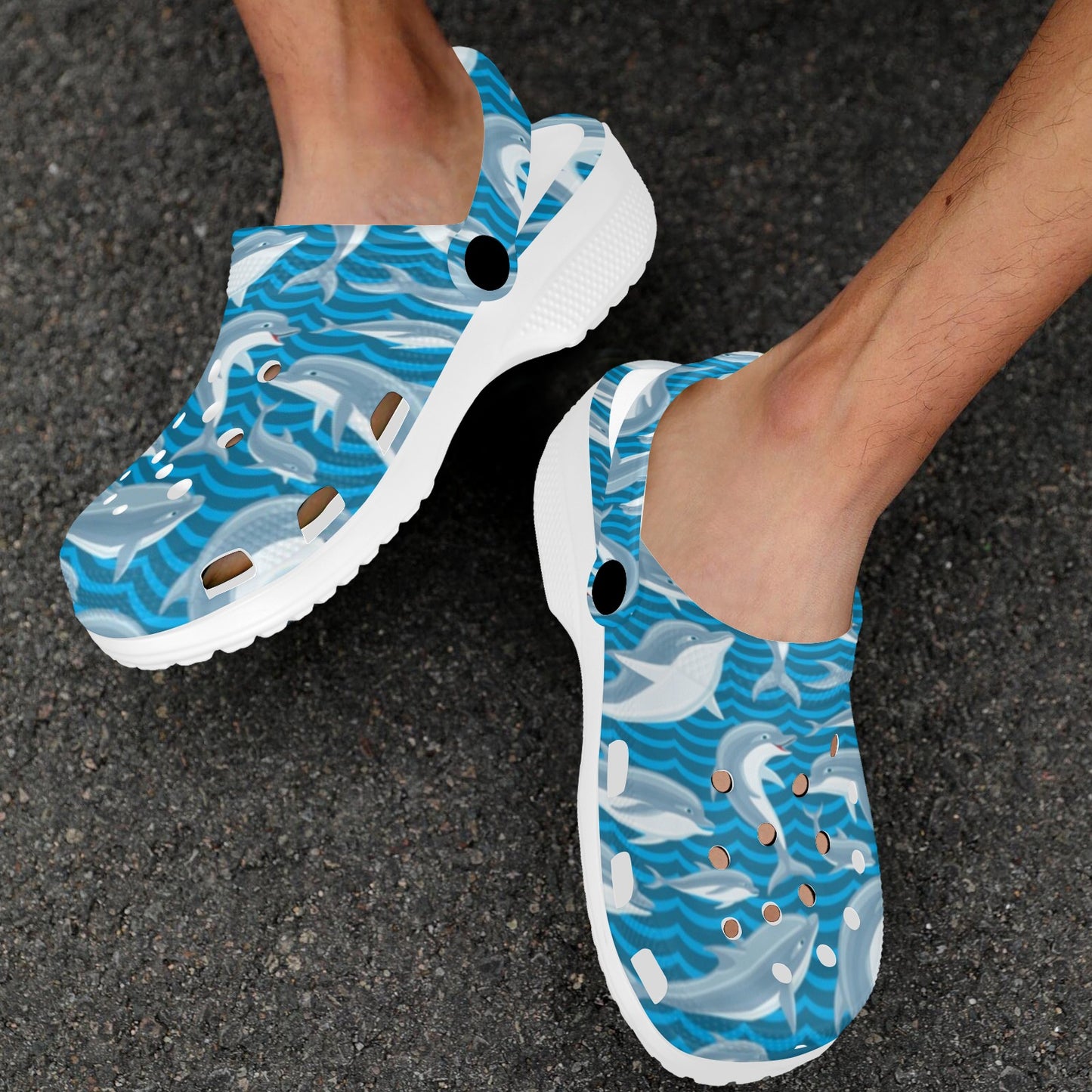 Dolphin Cute Print Pattern Unisex Clogs Shoes