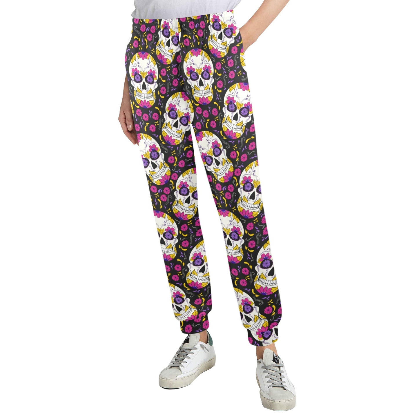 sugar skull Floral Pattern Women's Casual Track Pants