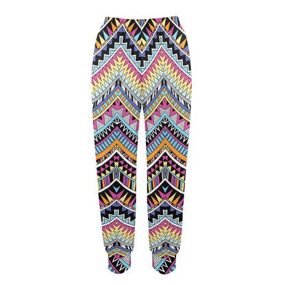 Multicolor zigzag Tribal Aztec Women's Casual Track Pants