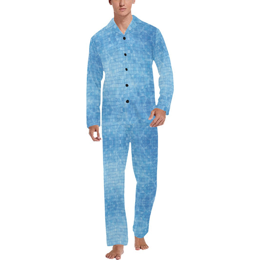 Swimming Pool Print Design LKS302 Men's Long Pajama Set
