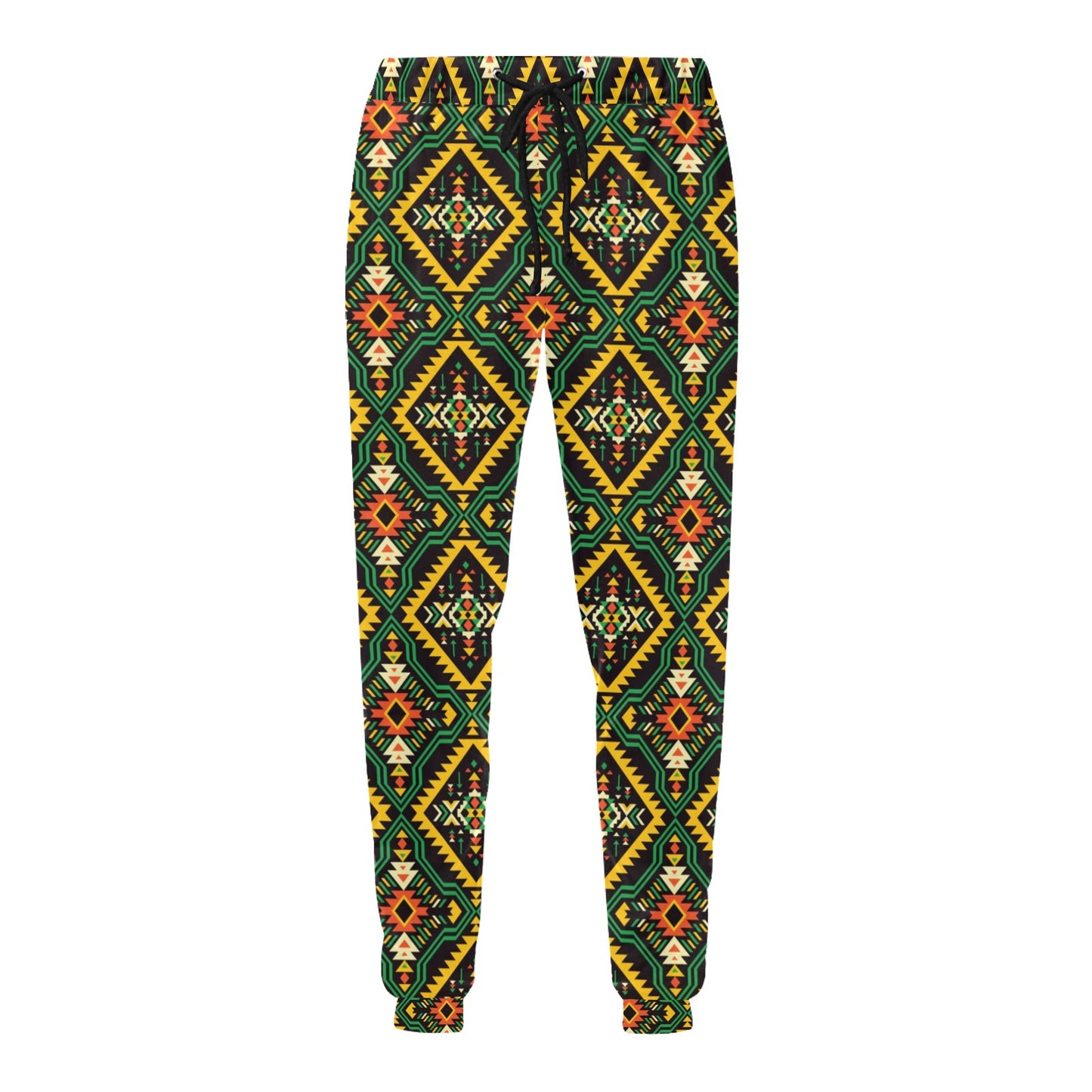 Kente Green Design African Print Men's Sweatpants
