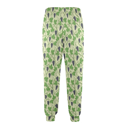 Wine Grape Thmed Print Men's Casual Track Pants
