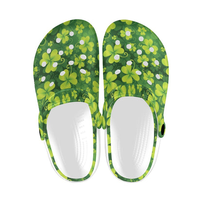 Shamrock Clover Print Unisex Clogs Shoes