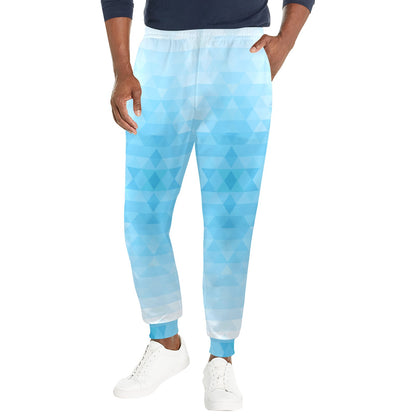 Geometric Blue Pattern Print Design 01 Men's Casual Track Pants