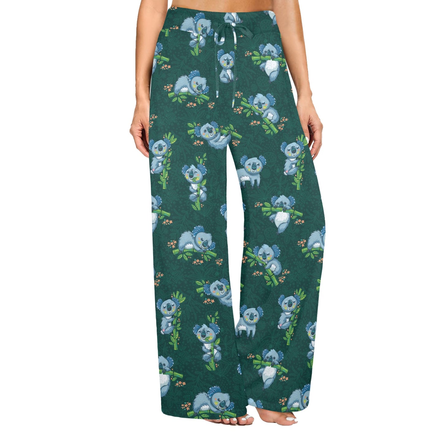 Koala Blue Design Print Women's Wide Leg Lounge Pants