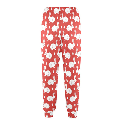 Rabbit Pattern Print Design RB017 Men's Casual Track Pants